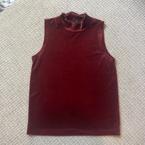 J. Crew velvet sleeveless blouse with mock turtleneck